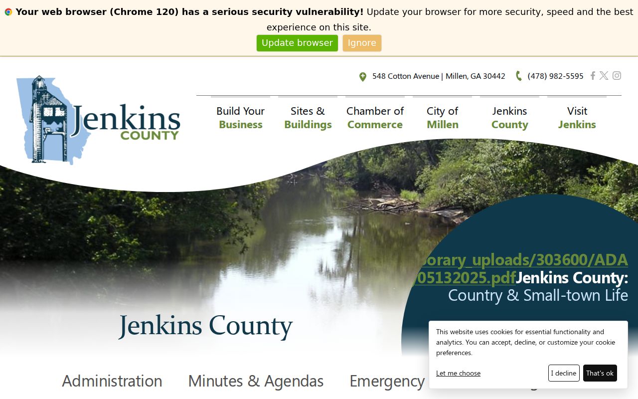 Jenkins County court docket county history and geography