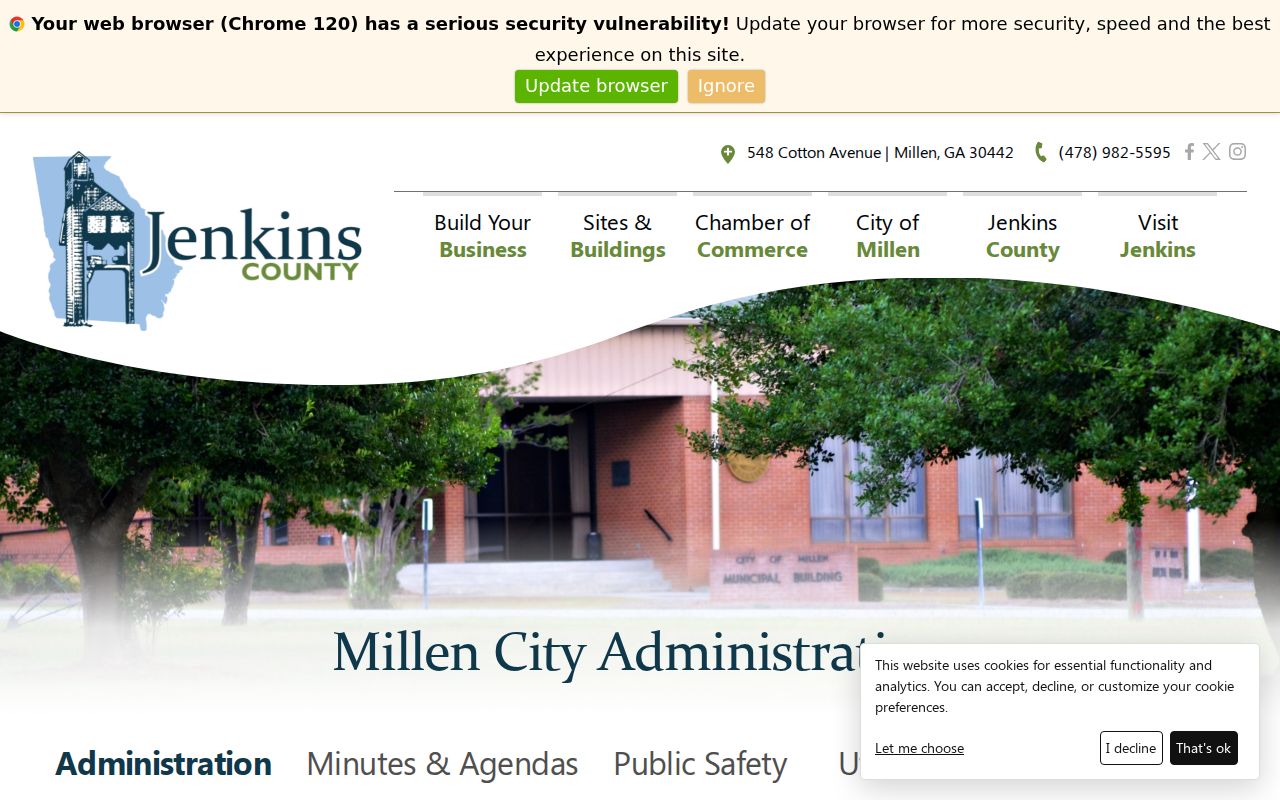 Millen court docket access through Millen City Hall administration